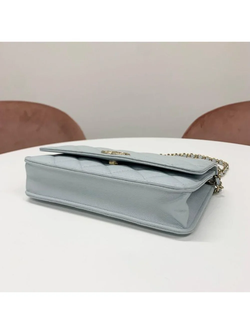 Chanel CC Logo Quilted Chain Wallet Shoulder
